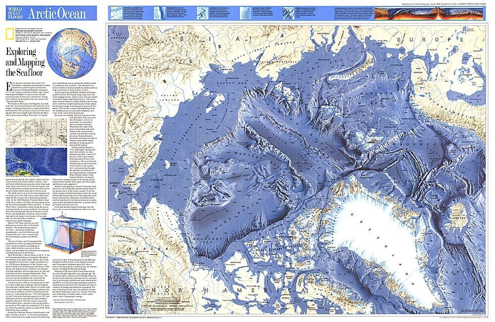 World Ocean Floors, Arctic Ocean Map